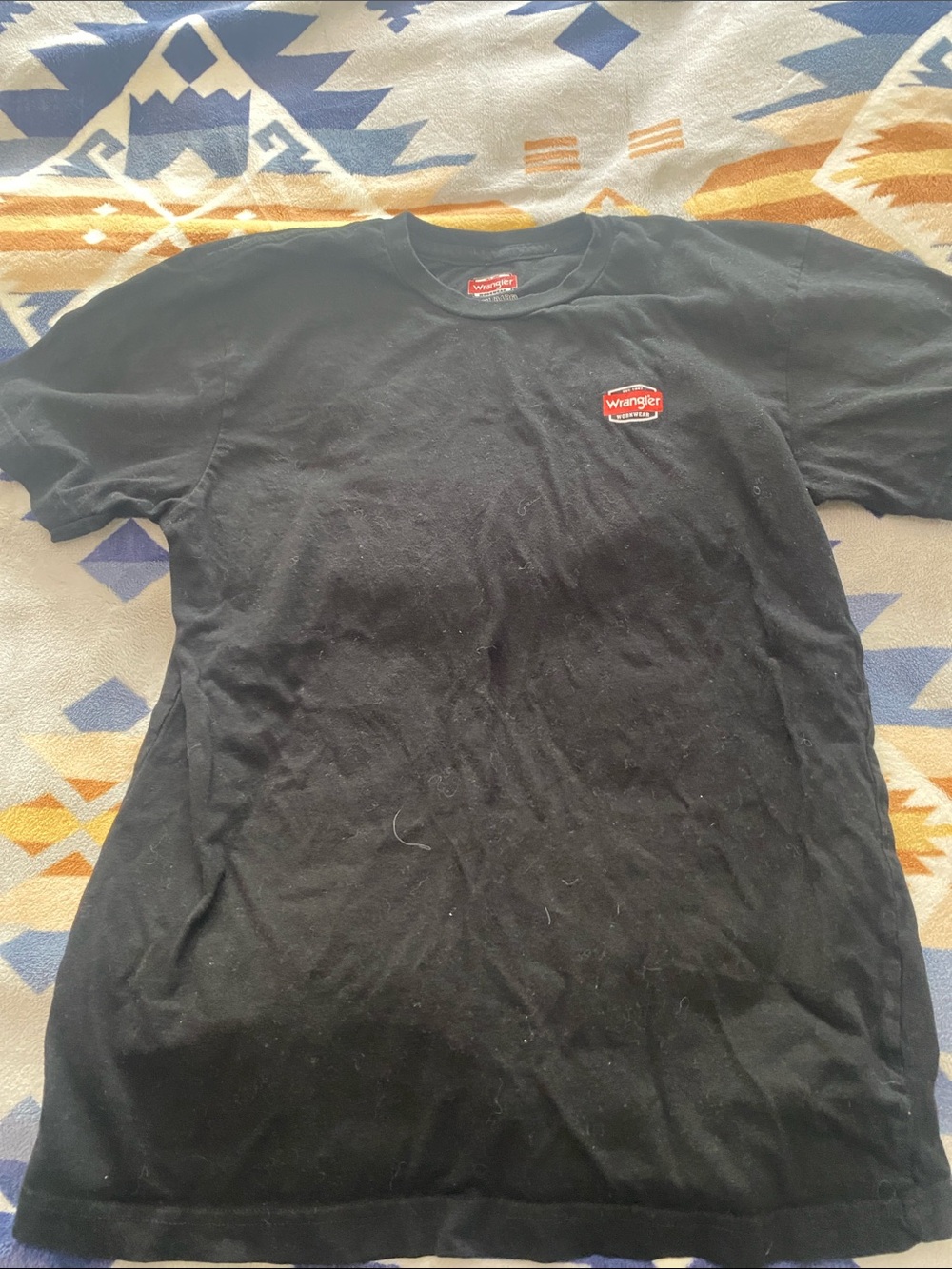 Wrangler Black Short-Sleeve Tee with Red Logo